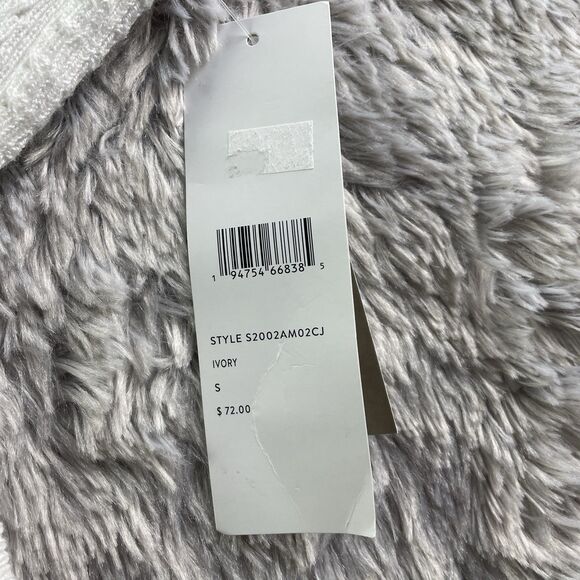 Chloe and Jasmine Sweater Womens Small Ivory Open Knit Pullover Boho Crew Neck - Picture 4 of 10